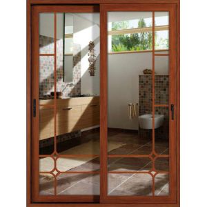 o pó da espessura do perfil de 1.6mm revestiu as portas de vidro de deslizamento de alumínio com a rede de mosquito