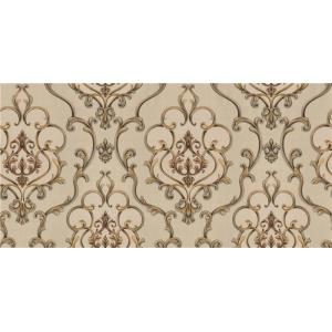 1.06*10m Brown Damask Wallpaper / Contemporary Floral Wallpaper PVC Material
