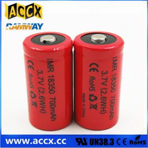 China ICR18350 700mAh 3.7V li-ion battery 18350 for led, cordless phone, home application supplier