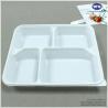 Disposable 4-Compartments Plastic Food Container With Lid Healthy Food Storage