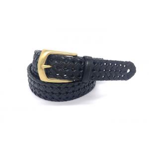 3.5cm Wide Mens Braided Leather Belt Customized Logo