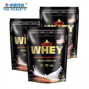 China Whey Protein Coffee Tea Packaging Aluminum Foil Clear Stand Up Pouch With Zipper supplier