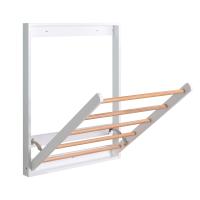 China Solid Beech Wall Mount Clothes Drying Rack Folding Desk Space Saving For Bathroom on sale