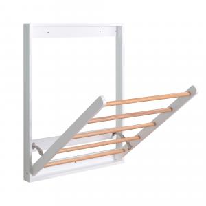 China Solid Beech Wall Mount Clothes Drying Rack Folding Desk Space Saving For Bathroom supplier