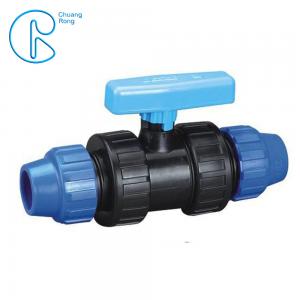 Round Head Blue Fittings PP Compression Ball Valve For Irrigation