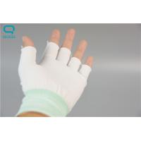 China Cleanroom Seamless Knitted Work Gloves Half Finger Gloves With Great Dexterity on sale