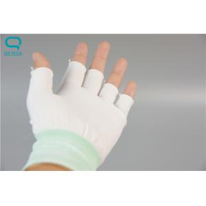 Cleanroom Seamless Knitted Work Gloves Half Finger Gloves With Great Dexterity