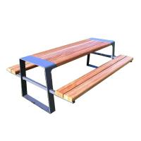 China Metal Legs Plastic Wood 160*60*75cm outdoor table bench set on sale