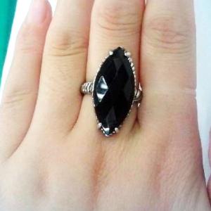 (R-24) 2015 New Style Fashion Jewelry 925 Silver Ring with Black Onyx
