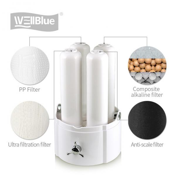 WellBlue Desktop 4 stages alkaline water ionzier UF alkaline water filter