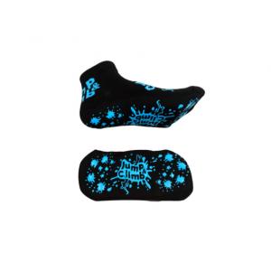 Medium Black Non Slip Grip Socks Soft Cotton Slippers Gripper Custom Bounce Socks