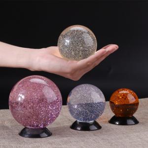 China factory wholesale Decoration home glitter powder inside Acrylic Plastic resin crystal ball supplier
