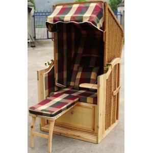 Holiday Roofed Wicker Beach Chair , Wood Rattan Beach Basket