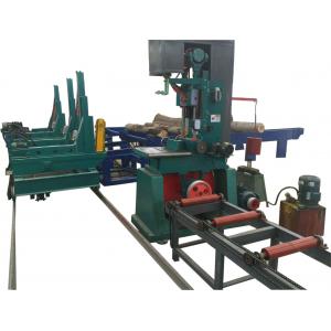 Industrial Wood Vertical Band Saw Sawmill Machine With Trolley with hydraulic log turner