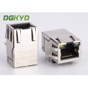 China Single port tab up 8 Pin RJ45 Modular Jack Shielded with Y/G LED manufacturer supplier