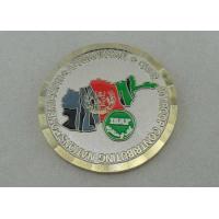 China Two Tones Plating ISAF Military Brass Coin Soft Enamel 1.75 Inch on sale