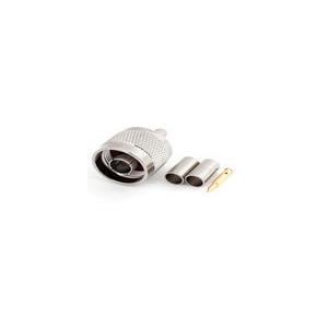 China Brass RF Coaxial Connectors For RG58 Cable , Straight Crimp Connector N Male Plug supplier