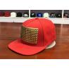 China Rivet Chain Personalized Child Snapback Hats Flat Brim 85% Acrylic + 15% Wool wholesale