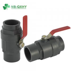 1 1/2 Inch PVC/Plastic Ball Valve Straight Through Type Channel Two Parts Type Design