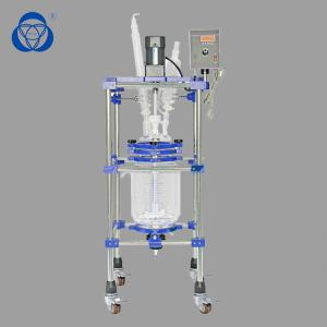 China 220V 50Hz Jacketed Glass Vessel , Chemical Glass Reactor Semi Automatic supplier