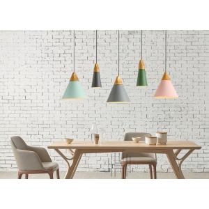 Modern minimalist colorful bedroom restaurant bar cafe Wood aluminum metal small pendant lamp