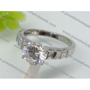 China Succinct Bling Silver Ring with Diamond Cut Cubic Zirconia Couple Ring supplier