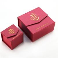Magnet Red Bracelet Gift Box Velvet Insert Foil Stamping Logo Ring Earring Jewelry Packaging