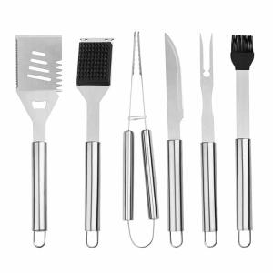 8pcs ISO9001 Ensemble de barbecue en acier inoxydable Ensembles d'ustensiles de barbecue de 14,1 pouces