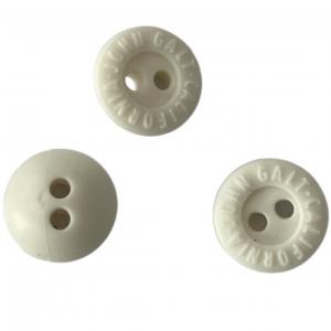 2 Hole Off White Rubber Buttons 11mm Engraved Logo Use On Sewing Clothing
