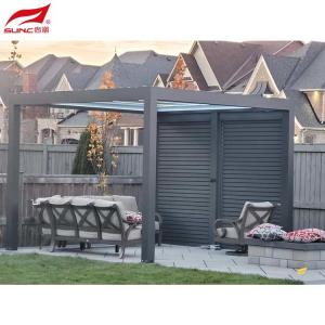 China RGB Light Outdoor Motorized Aluminum Pergola 4X6m With Shutter Blinds supplier