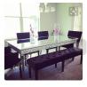 China Sophia Silver Glass Dining Table , 160 * 90 * 75cm Mirror Dining Room Table wholesale