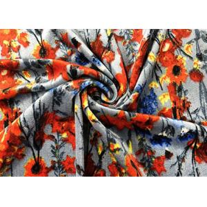 240GSM 94 Percent Polyester Velboa Fabric Warp Kintting Printed For Lady'S Dress Blossom