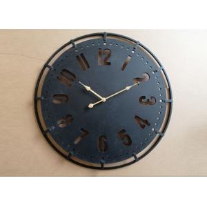 China Home Decor Black Round Hollow Carved Wall Clock supplier