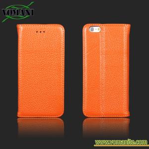 China Caixa nova do Smart Cover do couro do telefone celular para o caso do teste padrão do lichi do iPhone 6 supplier