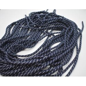 Polyester Flat Shoe Laces Round Reflective Dot With Enamel Finished DTM Aglet