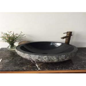 Natural Split Surface Stone Sink Bowl Granite Basin 40CM Diamter With Hole 45 MM