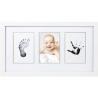 China Customize Wood Baby Hand And Footprint Photo Frame With Safe Clean Touch Ink Pad wholesale