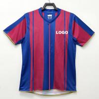 China Blue Red Polyester Vintage Retro Soccer Jerseys Quick Dry on sale
