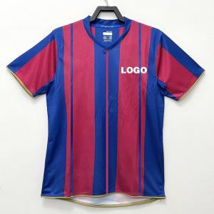 Blue Red Polyester Vintage Retro Soccer Jerseys Quick Dry