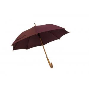 Portable Brown Wooden Handle Umbrella Extra Durable Strong For Heavy Winds