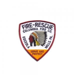 Company Custom Patches Logo Embroidery Merrowed Badge Fire Rescue Iron On Patch