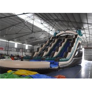 Colored Fire Retardant Commercial Inflatable Giant Slide With Pool