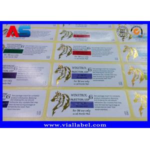 Custom Gold Foil Laboratory Labels Stickers For 10ml Sterile Vial Printing medicine warning labels