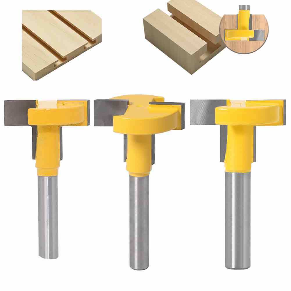 China 1/2'' and 1/4'' T-Slot Milling Cutters 6mm 8mm Shank T-Track Router Bit Straight Edge for Wood Cutter Woodworking Tools supplier