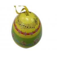 China Easter Egg Shaped Tin Trinket Box Environmentally Friendly Material on sale