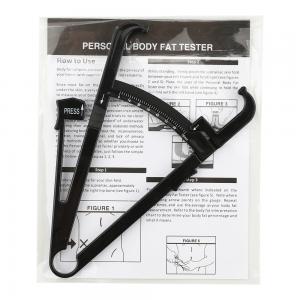 Black Metric Body Fat Caliper For Fat Percentage Health Monitoring