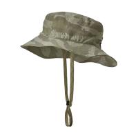 China Adjustable Folding Outdoor Boonie Hat , Men Beach Sunshade Camo Bucket Hat With String on sale