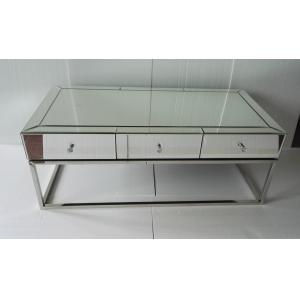Modern Glass Mirror Coffee Table With Durable Stainless Steel Base / Legs