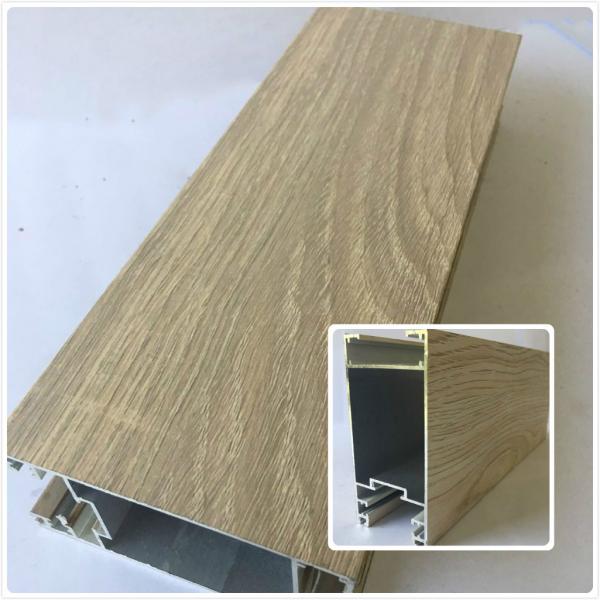 Decorative Wood Grain Aluminum , Aluminium Door Profiles With Customize Length