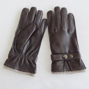 Customized Fashion Mens Leather Gloves , Classic Mens Fur Lined Leather Gloves